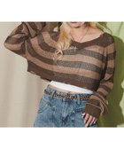 【ウィゴー/WEGO】のダメージボーダーショートニット ブラウン|ID: prp329100004582148 ipo3291000000032469156