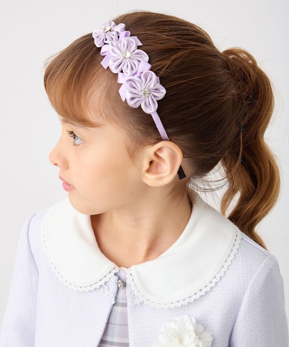 【エニファム/any FAM / KIDS】のお花×リボンカチューシャ インテリア・キッズ・メンズ・レディースファッション・服の通販 founy(ファニー) 　ファッション　Fashion　キッズファッション　Fashion for Kids　アクセサリー　Fashion Accessories　ガーリー　Girly, Feminine Style　ビジュー　Bijou, Jewel-like Accent　リボン　Ribbon, Bow　入学式　Entrance Ceremony　卒業式　Graduation Ceremony　結婚式　Wedding　ラベンダー|ID: prp329100004582884 ipo3291000000033487231
