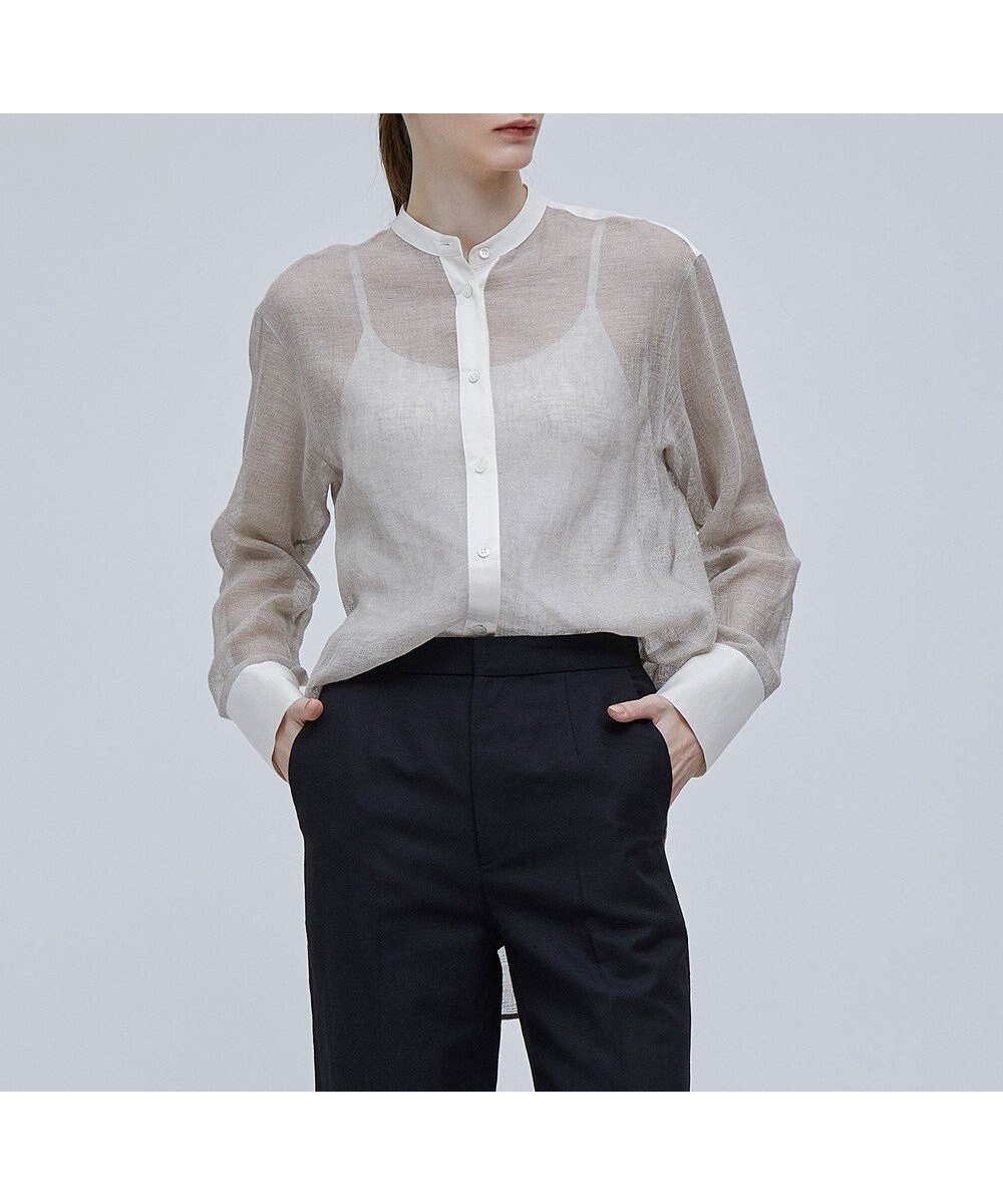 【ベイジ,/BEIGE,】の【Precious 7月号掲載】MATHIEU / バンドカラーシャツ 人気、トレンドファッション・服の通販 founy(ファニー) 　雑誌掲載アイテム　Magazine Picks & Fashion Features　ファッション雑誌　Fashion Magazines　プレシャス　Precious　ファッション　Fashion　レディースファッション　Fashion for Women　トップス・カットソー　Cut & Sew Tops　シャツ・ブラウス・オフィスカジュアル　Elegant Blouses & Button-Ups　7月号　July Issue　おすすめ　Recommended / Our Picks　カフス　Cuff Design　カーディガン　Cardigan, Knitwear　キャミ　Camisole, Cami Top　サテン　Satin, Glossy Fabric　ショート　Short, Short Length　シンプル　Simple, Minimal　トレンド　Trend, Trending Now　リネン　Linen, Linen Fabric　ビジネス 仕事 通勤　Business / Work / Commuting　夏　Summer　春　Spring　S/S・春夏　SS, Spring/Summer, Warm Season　雑誌　Magazine, Fashion Magazine　 other-1|ID: prp329100004582910 ipo3291000000033370526