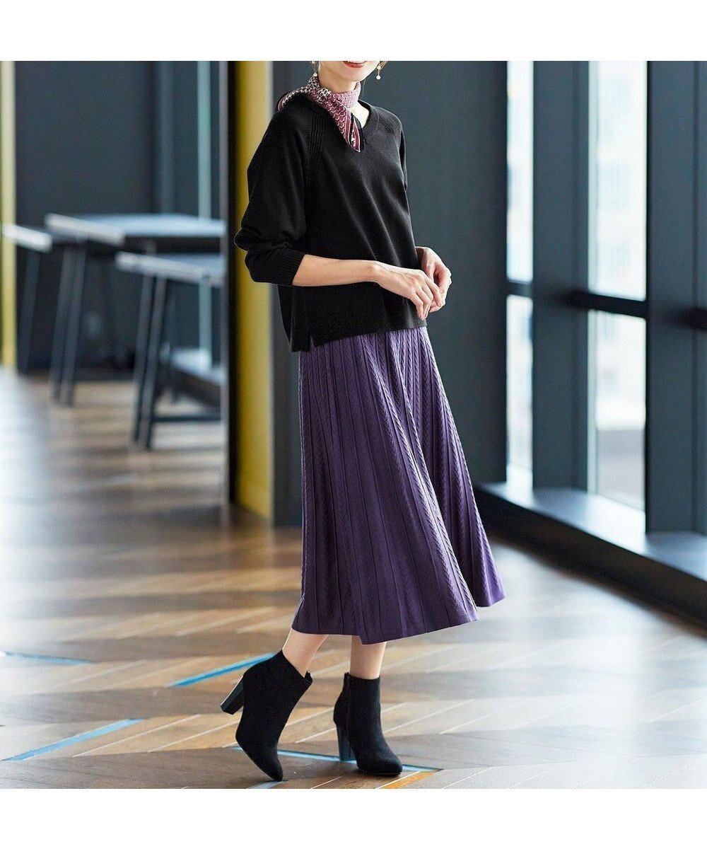 【ティアクラッセ/Tiaclasse】の【洗える】アラン柄ニットフレアスカート 人気、トレンドファッション・服の通販 founy(ファニー) 　ファッション　Fashion　レディースファッション　Fashion for Women　スカート　Skirts　Aライン・フレアスカート　A-Line & Flared Skirts　カーディガン　Cardigan, Knitwear　チュニック　Tunic, Long Top　ポケット　Pocket, Pocket Detail　エレガント 上品　Elegant　再入荷　Restock / Back in Stock　新作・新入荷　New Arrivals / New In　洗える　Machine Washable　A/W・秋冬　Autumn/Winter　 other-1|ID: prp329100004582942 ipo3291000000033586446