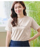 【ティアクラッセ/Tiaclasse】の【洗える】シンプルロゴプリントTシャツ ベージュ(筆記体ロゴ)|ID: prp329100004582957 ipo3291000000032767002