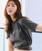 【ティアクラッセ/Tiaclasse】の【洗える】シンプルロゴプリントTシャツ チャコールグレー(筆記体ロゴ)|ID: prp329100004582957 ipo3291000000032767004
