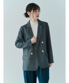 【イェッカ ヴェッカ/YECCA VECCA】のストライプ柄金釦テーラードジャケット Gray|ID: prp329100004582984 ipo3291000000033552933