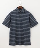 【ジョセフ アブード マウンテン/JOSEPH ABBOUD MOUNTAIN】の【SPACE/UNISEX】クイックドライ リネンハニカムボーダーポロシャツ ネイビー系2|ID: prp329100004582996 ipo3291000000032678064