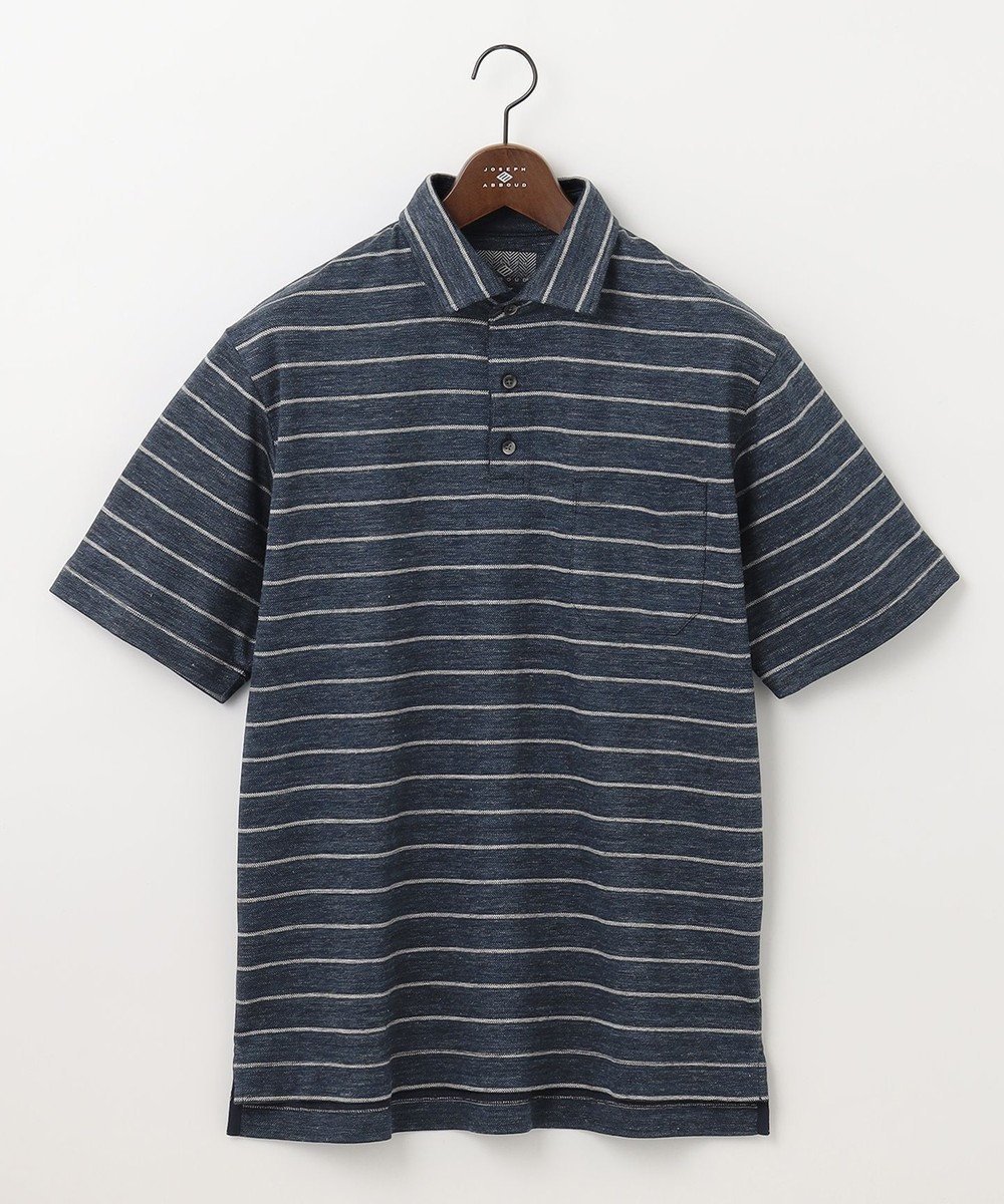 【ジョセフ アブード マウンテン/JOSEPH ABBOUD MOUNTAIN】の【SPACE/UNISEX】クイックドライ リネンハニカムボーダーポロシャツ インテリア・キッズ・メンズ・レディースファッション・服の通販 founy(ファニー) 　ファッション　Fashion　レディースファッション　Ladies' Fashion Online　トップス・カットソー　Tops/Tshirt　シャツ/ブラウス　Shirts/Blouses　ポロシャツ　Polo Shirts　春　Spring　吸水　Water Absorption　フランス　France　ボーダー　Border　ポロシャツ　Polo Shirt　メランジ　Melange　ユニセックス　Unisex　リネン　Linen　リラックス　Relax　S/S・春夏　Ss・Spring/Summer　再入荷　Restock/Back In Stock/Re Arrival　夏　Summer　ネイビー系2|ID: prp329100004582996 ipo3291000000032678064