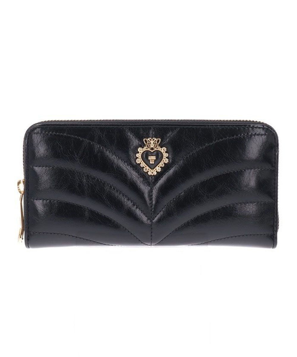 【アナスイ/ANNA SUI】のポワロ ラウンド長財布 インテリア・キッズ・メンズ・レディースファッション・服の通販 founy(ファニー) 　ファッション　Fashion　レディースファッション　Fashion for Women　ミニ財布・二つ折り財布　Wallets & Card Cases　おすすめ　Recommended / Our Picks　クラシック　Classic, Timeless Style　バタフライ　Butterfly, Butterfly Motif　ブローチ　Brooch, Pin Brooch　プリント　Print, Printed Pattern　ラウンド　Round, Round Neck　再入荷　Restock / Back in Stock　財布　Wallet, Purse　クロ|ID: prp329100004583144 ipo3291000000033247367