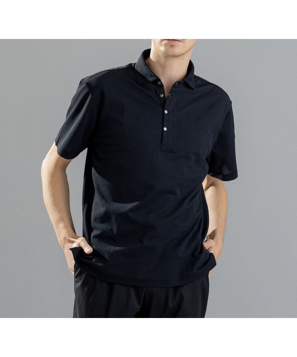 【ジョゼフ オム/JOSEPH HOMME / MEN】の【接触冷感】アイスコットンカノコ ポロ インテリア・キッズ・メンズ・レディースファッション・服の通販 founy(ファニー) 　ファッション　Fashion　メンズファッション　Men's Style Online　トップス・カットソー　Tops/Tshirt/Men　シャツ　Shirts　ポロシャツ　Polo Shirts　シンプル　Simple　ジップ　Zip　ドット　Dot　フォルム　Form　フラップ　Flap　フロント　Front　ポケット　Pocket　ポロシャツ　Polo Shirt　夏　Summer　定番　Standard　春　Spring　S/S・春夏　Ss・Spring/Summer　ブラック系|ID: prp329100004583579 ipo3291000000032649551