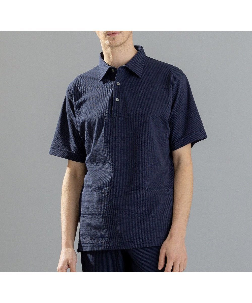 【ジョゼフ オム/JOSEPH HOMME / MEN】のコンパクトサッカージャージー ポロシャツ インテリア・キッズ・メンズ・レディースファッション・服の通販 founy(ファニー) 　ファッション　Fashion　メンズファッション　Men's Style Online　トップス・カットソー　Tops/Tshirt/Men　シャツ　Shirts　ポロシャツ　Polo Shirts　春　Spring　軽量　Lightweight　サッカー　Soccer　シンプル　Simple　ジャケット　Jacket　ジャージー　Jersey　ストレッチ　Stretch　スリット　Slit　ポケット　Pocket　ポロシャツ　Polo Shirt　半袖　Short Sleeve　無地　Plain Color　S/S・春夏　Ss・Spring/Summer　夏　Summer　ネイビー系|ID: prp329100004583606 ipo3291000000032649679