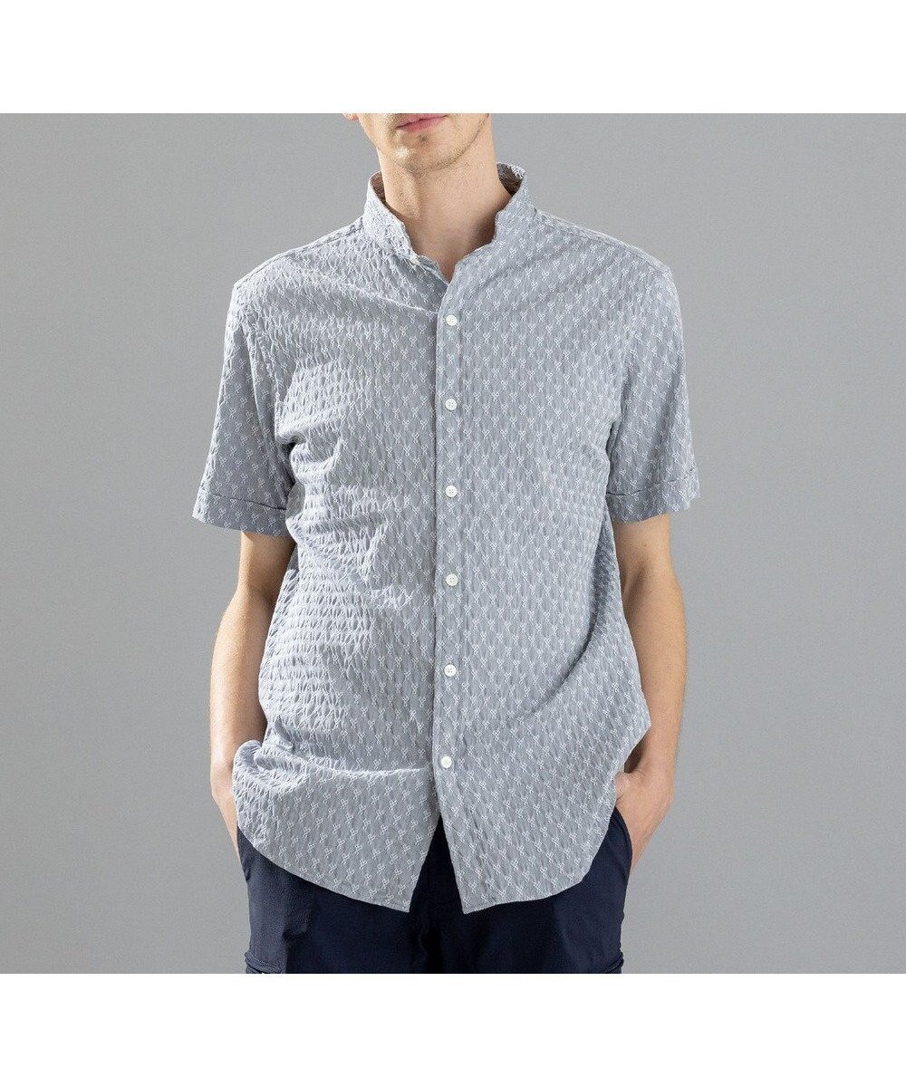 【ジョゼフ オム/JOSEPH HOMME / MEN】のシガーカッタージャガード ウイングカラー半袖シャツ インテリア・キッズ・メンズ・レディースファッション・服の通販 founy(ファニー) 　ファッション　Fashion　メンズファッション　Fashion for Men　トップス・カットソー　Cut & Sew Tops　メンズシャツ　Shirts　インナー　Innerwear　シェイプ　Shape, Slim Fit　シンプル　Simple, Minimal　ジャケット　Jacket, Outerwear　ストレッチ　Stretch, Stretchy Fabric　半袖　Short Sleeve, Half Sleeve　夏　Summer　春　Spring　S/S・春夏　SS, Spring/Summer, Warm Season　ライトグレー系|ID: prp329100004583612 ipo3291000000033629489