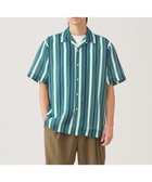 【アンフィーロ/UNFILO / MEN】の【接触冷感】シアーメッシュプリント オープンカラーシャツ【ギフトにもおすすめ】 グリーンストライプ|ID: prp329100004583614 ipo3291000000032562899