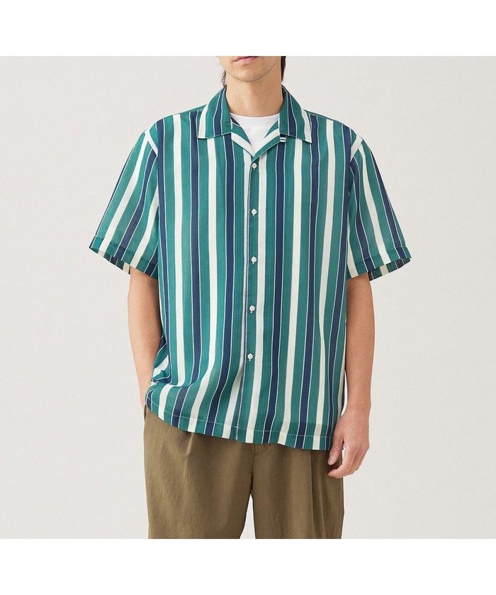 【アンフィーロ/UNFILO / MEN】の【接触冷感】シアーメッシュプリント オープンカラーシャツ【ギフトにもおすすめ】 インテリア・キッズ・メンズ・レディースファッション・服の通販 founy(ファニー) https://founy.com/ ファッション Fashion メンズファッション Fashion for Men トップス・カットソー Cut & Sew Tops メンズシャツ Shirts おすすめ Recommended / Our Picks ギフト プレゼント Gift / Present コレクション Collection, Seasonal Line シアー Sheer, See-Through ストライプ Stripe, Striped Pattern プリント Print, Printed Pattern 夏 Summer 春 Spring S/S・春夏 SS, Spring/Summer, Warm Season 軽量 Lightweight, Ultra Light |ID: prp329100004583614 ipo3291000000033300416