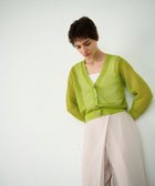 【グレース コンチネンタル/GRACE CONTINENTAL】のメッシュニットカーディガン グリーン|ID: prp329100004583623 ipo3291000000034253020