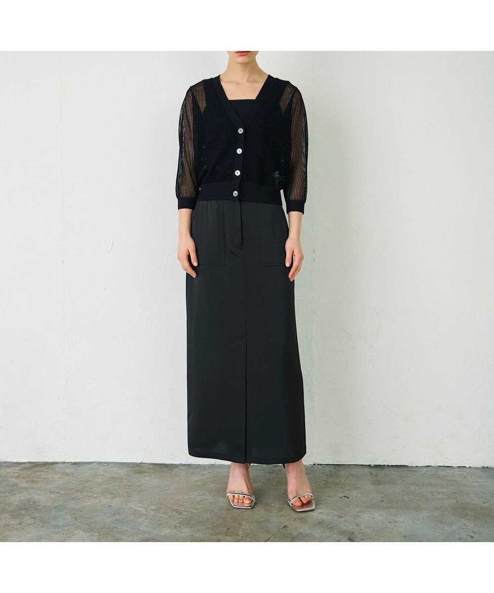 【グレース コンチネンタル/GRACE CONTINENTAL】のメッシュニットカーディガン インテリア・キッズ・メンズ・レディースファッション・服の通販 founy(ファニー) 　ファッション　Fashion　レディースファッション　Fashion for Women　トップス・カットソー　Cut & Sew Tops　ニット　Knit Tops & Sweaters　カーディガン・羽織り　Layered Style Cardigans　カーディガン　Cardigan, Knitwear　トレンド　Trend, Trending Now　メッシュ　Mesh, Net Fabric　夏　Summer　定番　Standard, Basic Item　春　Spring　S/S・春夏　SS, Spring/Summer, Warm Season　ブラック|ID: prp329100004583623 ipo3291000000034253023