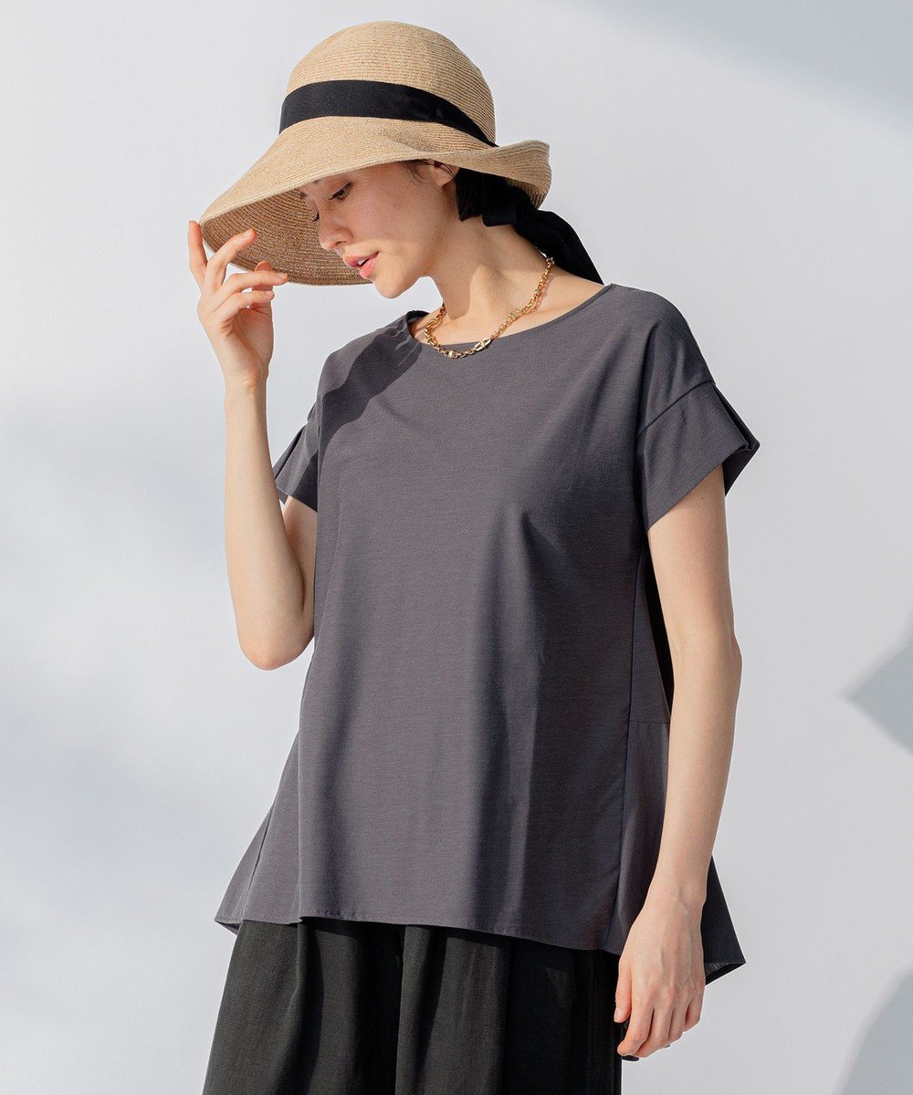 【自由区/JIYU-KU】の【WEB限定】【UVケア・吸汗速乾・洗える・XSサイズあり】ファンクショナルツイストジャージー カットソー インテリア・キッズ・メンズ・レディースファッション・服の通販 founy(ファニー) 　ファッション　Fashion　レディースファッション　Ladies' Fashion Online　トップス・カットソー　Tops/Tshirt　シャツ/ブラウス　Shirts/Blouses　ロング / Tシャツ　T-Shirts　カットソー　Cut and Sewn　おすすめ　Recommend　カットソー　Cut And Sew　シンプル　Simple　ドレープ　Drape　フレア　Flare　夏　Summer　春　Spring　S/S・春夏　Ss・Spring/Summer　洗える　Washable　グレー系|ID: prp329100004583631 ipo3291000000032665516