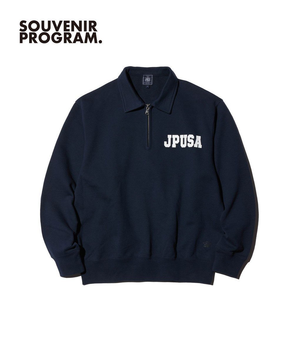 【ジェイ プレス/J.PRESS / MEN】の【J.PRESS ORIGINALS】Supima Recycle French Terry Logo Sweat Zip-Shirts インテリア・キッズ・メンズ・レディースファッション・服の通販 founy(ファニー) 　ファッション　Fashion　レディースファッション　Ladies' Fashion Online　トップス・カットソー　Tops/Tshirt　シャツ/ブラウス　Shirts/Blouses　パーカ　Sweats　スウェット　Sweat　アメリカン　American　クラシック　Classic　スウェット　Sweat　スーピマ　Supima　トレンド　Trend　フロント　Front　プリント　Print　ミリタリー　Military　リラックス　Relax　A/W・秋冬　Aw・Autumn/Winter・Fw・Fall-Winter　S/S・春夏　Ss・Spring/Summer　夏　Summer　ネイビー系|ID: prp329100004583747 ipo3291000000032490005
