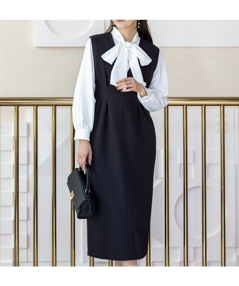 【エニィ スィス/any SiS】の【優木まおみさんコラボ】秒映えセレモニー ブラウス × ジャンパースカート 人気、トレンドファッション・服の通販 founy(ファニー) 　ファッションモデル・俳優・女優　Models　女性　Women　優木まおみ　Yuki Maomi　ファッション　Fashion　レディースファッション　Fashion for Women　スカート　Skirts　春　Spring　ギャザー　Gathered, Ruffled　コラボ　Collaboration, Collab　シェイプ　Shape, Slim Fit　シャーリング　Shirring, Ruched　シンプル　Simple, Minimal　スタイリッシュ　Stylish, Fashionable　ストレッチ　Stretch, Stretchy Fabric　スリット　Slit, Slit Detail　セットアップ　Set-Up, Coordinated Outfit　トレンド　Trend, Trending Now　なめらか　Smooth, Silky Texture　フレア　Flare, Flared　ブロード　Broadcloth, Fine Cotton　ポケット　Pocket, Pocket Detail　S/S・春夏　SS, Spring/Summer, Warm Season　夏　Summer　エレガント 上品　Elegant　セレモニー　Ceremony　新作・新入荷　New Arrivals / New In　 other-1|ID: prp329100004583790 ipo3291000000035710853