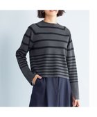 【自由区/JIYU-KU】の【スタイリストコラボ・洗える】ウールミラノボーダー ニット チャコール×ネイビー|ID: prp329100004583846 ipo3291000000033591217