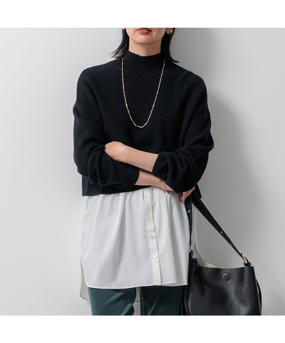 【23区/NIJYUSANKU】の【洗える】レイヤードコンビ ニット インテリア・キッズ・メンズ・レディースファッション・服の通販 founy(ファニー) 　ファッション　Fashion　レディースファッション　Ladies' Fashion Online　トップス・カットソー　Tops/Tshirt　ニット　Knit Tops　2024年　2024　2024-2025秋冬・A/W　Aw/Autumn/Winter/Fw/Fall/2024-2025　冬　Winter　なめらか　Smooth　インナー　Inner　ストレッチ　Stretch　セーター　Sweater　トレンド　Trend　洗える　Washable　畦　Ridge　A/W・秋冬　Aw・Autumn/Winter・Fw・Fall-Winter　ブラック系|ID: prp329100004583869 ipo3291000000032557083