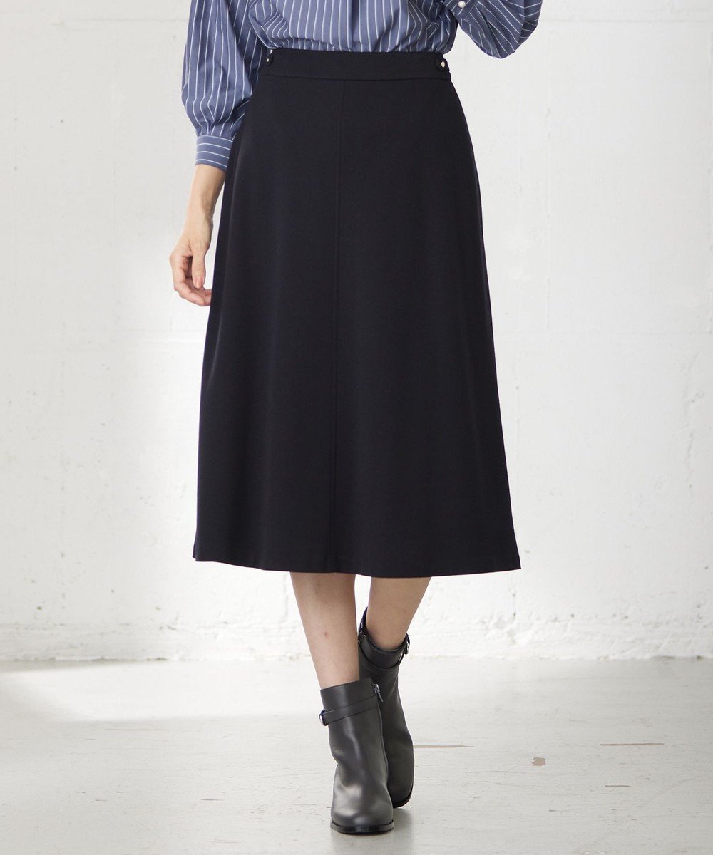 【ジェイ プレス/J.PRESS】の【洗える】セルロースリバー スカート インテリア・キッズ・メンズ・レディースファッション・服の通販 founy(ファニー) 　ファッション　Fashion　レディースファッション　Fashion for Women　スカート　Skirts　エレガント 上品　Elegant　洗える　Machine Washable　秋　Autumn　カットソー　Cut and Sewn Top　フレアースカート　Flared Skirt, A-Line Skirt　メタル　Metal, Metal Parts　A/W・秋冬　Autumn/Winter　夏　Summer　ビジネス 仕事 通勤　Business / Work / Commuting　ネイビー系|ID: prp329100004583911 ipo3291000000033630408