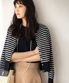 【組曲/KUMIKYOKU】の【UVケア・接触冷感】MINA ニットカーディガン オフ×ブラック系1|ID: prp329100004583970 ipo3291000000034311310