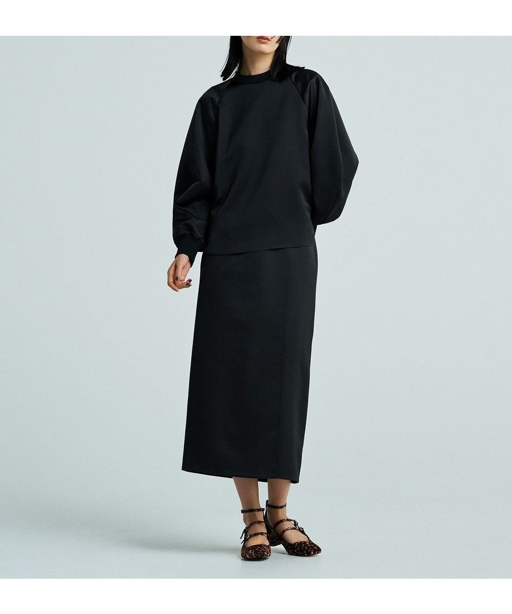 【アンクレイヴ/uncrave】の【洗濯機洗い可】サテン ドロストスカート(uncrave WHITE) インテリア・キッズ・メンズ・レディースファッション・服の通販 founy(ファニー) 　ファッション　Fashion　レディースファッション　Fashion for Women　スカート　Skirts　洗える　Machine Washable　サテン　Satin, Glossy Fabric　シンプル　Simple, Minimal　スポーティ　Sporty, Casual Athletic　スリット　Slit, Slit Detail　セットアップ　Set-Up, Coordinated Outfit　雑誌　Magazine, Fashion Magazine　タイトスカート　Pencil Skirt, Tight Skirt　ドローストリング　Drawstring, Pull Cord　ラグジュアリー　Luxury, Elegant　ラップ　Wrap, Wrap Design　A/W・秋冬　Autumn/Winter　ブラック|ID: prp329100004584008 ipo3291000000032667906