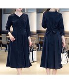 【ティアクラッセ/Tiaclasse】の【新色追加・洗える】バックリボン前開きワンピース ネイビー|ID: prp329100004584014 ipo3291000000032654783