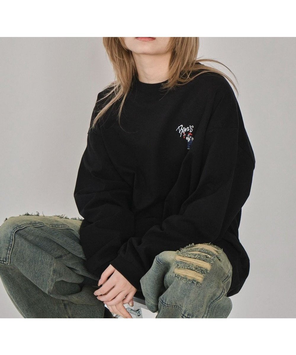 【ウィゴー/WEGO】の【ユニセックス着用ITEM】別注BENDAVISワンポイントT(LS) インテリア・キッズ・メンズ・レディースファッション・服の通販 founy(ファニー) 　ファッション　Fashion　レディースファッション　Fashion for Women　トップス・カットソー　Cut & Sew Tops　シャツ・ブラウス・オフィスカジュアル　Elegant Blouses & Button-Ups　ロングTシャツ・Tシャツ　Longline T-Shirts & Tees　カットソー・ベーシックTシャツ　Cut-and-Sewn Tops / Stretch Tees & Basics　春　Spring　秋　Autumn　カットソー　Cut and Sewn Top　カーゴパンツ　Cargo Pants, Utility Pants　シンプル　Simple, Minimal　ジーンズ　Jeans, Denim Pants　スポーツ　Sports, Activewear　スマホ　Smartphone, Mobile Device　スリーブ　Sleeve, Long Sleeve / Short Sleeve　トレンド　Trend, Trending Now　定番　Standard, Basic Item　パターン　Pattern, Design Print　別注　Limited Edition, Custom Order　リラックス　Relax, Relaxed Fit　ロング　Long, Long-Length　ワイド　Wide, Wide Fit　ワンポイント　One Point, Statement Accent　ワーク　Workwear, Utility Style　S/S・春夏　SS, Spring/Summer, Warm Season　再入荷　Restock / Back in Stock　おすすめ　Recommended / Our Picks　夏　Summer　ブラック|ID: prp329100004584112 ipo3291000000032666807