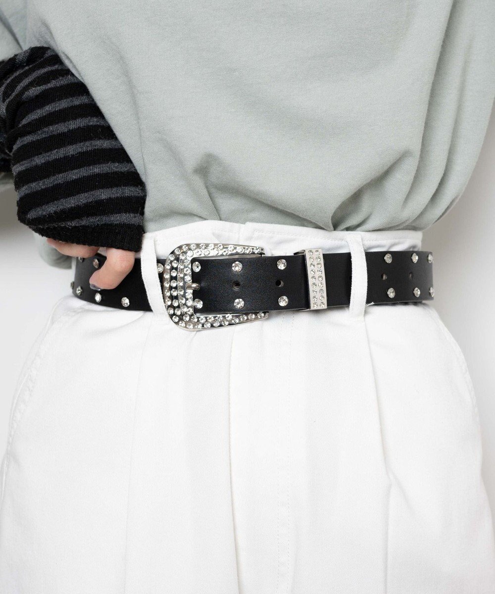 【ウィゴー/WEGO】のビジューワイドベルト インテリア・キッズ・メンズ・レディースファッション・服の通販 founy(ファニー) 　ファッション　Fashion　レディースファッション　Fashion for Women　ベルト&ウエストマーク　Belts & Waist Accessories　シンプル　Simple, Minimal　ボトム　Bottoms, Lower Wear　ブラック|ID: prp329100004584255 ipo3291000000034310330
