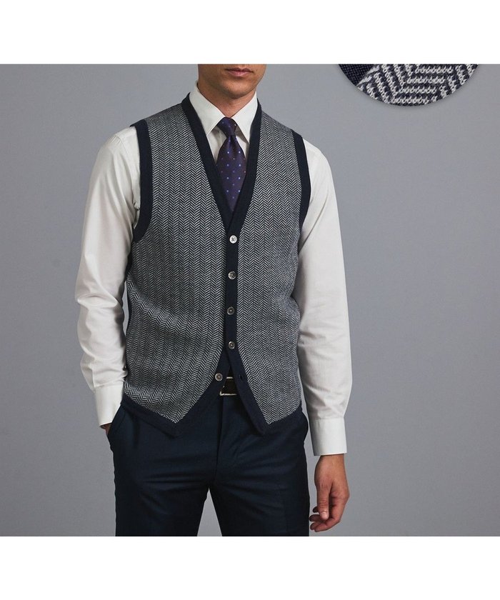 【五大陸/gotairiku / MEN】の体温調整に【洗える/チクチクしにくい/ピリングしにくい】イタリア糸 ハイゲージ ベスト_WOOL100% インテリア・キッズ・メンズ・レディースファッション・服の通販 founy(ファニー) https://founy.com/ ファッション Fashion メンズファッション Fashion for Men トップス・カットソー Cut & Sew Tops ニット・セーター / 定番トップス Knit Tops & Sweaters ベスト・ジレ Vests & Gilets イタリア Italy 春 Spring 洗える Machine Washable 抗菌 Antibacterial, Bacteria-Resistant 軽量 Lightweight, Ultra Light スタイリッシュ Stylish, Fashionable スマート Smart, Elegant スーツ Suit, Formalwear セーター Sweater, Knitwear タートルネック Turtleneck, High Neck ドレス Dress, One-Piece 人気 Popular, Best Seller パターン Pattern, Design Print フラット Flat, Flat Shoes ベスト Vest, Waistcoat ベーシック Basic, Essential ポロシャツ Polo Shirt, Collared Tee 半袖 Short Sleeve, Half Sleeve メンズ Men's, Menswear レギュラー Regular, Standard Fit ロング Long, Long-Length 冬 Winter / This Winter A/W・秋冬 Autumn/Winter S/S・春夏 SS, Spring/Summer, Warm Season 夏 Summer |ID: prp329100004584445 ipo3291000000035766044