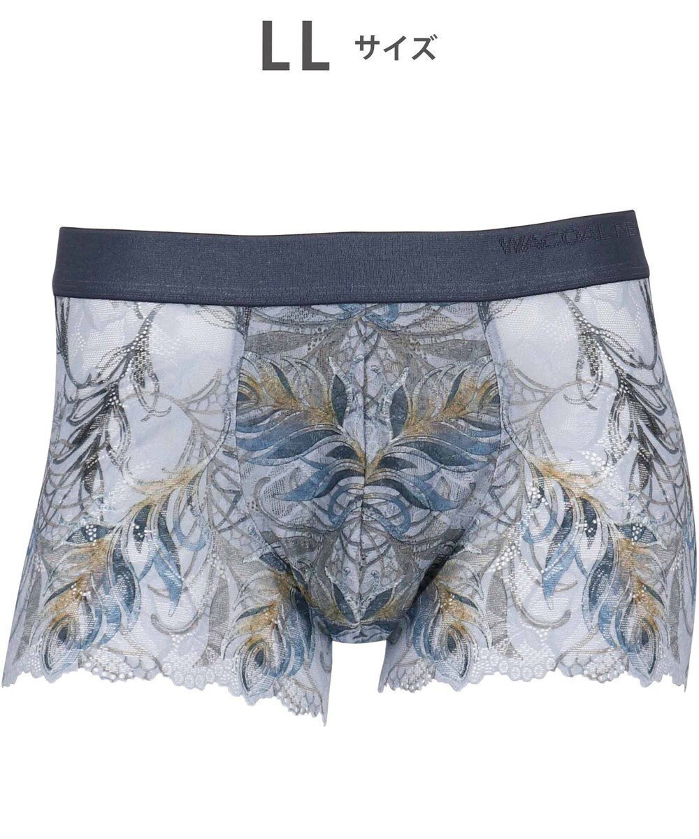 【ワコール/Wacoal / MEN】のWACOAL MEN 【レースボクサー】 ボクサーパンツ フロント快適グラマラス 通気性 スカラ始末(裾部分) 前閉じ レース 下着 メンズ WT3826 /ワコールメン インテリア・キッズ・メンズ・レディースファッション・服の通販 founy(ファニー) 　ファッション　Fashion　メンズファッション　Fashion for Men　ボトムス　Bottoms　アンダー　Underwear Essentials　グラデーション　Gradient, Ombre　フロント　Front, Front Design　プリント　Print, Printed Pattern　メンズ　Men's, Menswear　モチーフ　Motif, Design Theme　レース　Lace, Lace Fabric　グレー|ID: prp329100004584460 ipo3291000000033653772