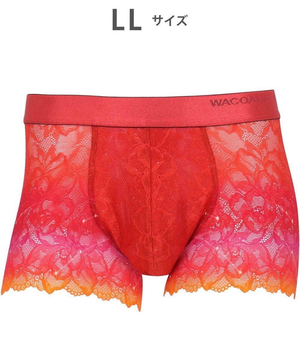 【ワコール/Wacoal / MEN】のWACOAL MEN 【レースボクサー】 ボクサーパンツ フロント快適グラマラス 通気性 スカラ始末(裾部分) 前閉じ レース 下着 メンズ WT3826 /ワコールメン インテリア・キッズ・メンズ・レディースファッション・服の通販 founy(ファニー) 　ファッション　Fashion　メンズファッション　Fashion for Men　ボトムス　Bottoms　アンダー　Underwear Essentials　グラデーション　Gradient, Ombre　フロント　Front, Front Design　プリント　Print, Printed Pattern　メンズ　Men's, Menswear　モチーフ　Motif, Design Theme　レース　Lace, Lace Fabric　オレンジ|ID: prp329100004584460 ipo3291000000033653773