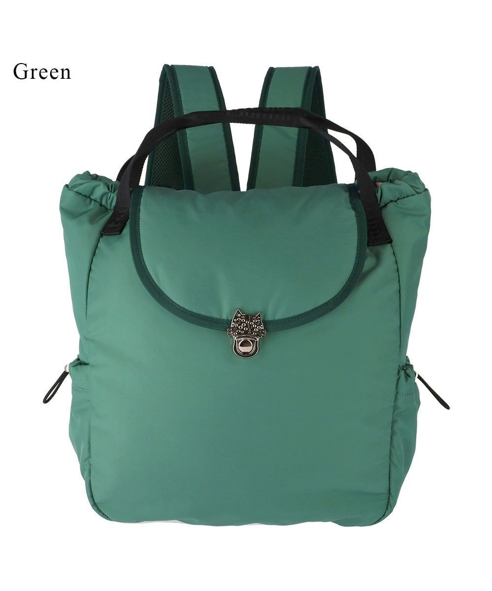 【ツモリチサト キャリー/tsumori chisato CARRY】のネコメタル リュック 手提げ ハンドバッグ 2way インテリア・キッズ・メンズ・レディースファッション・服の通販 founy(ファニー) ファッション Fashion レディースファッション Fashion for Women バッグ Bags シルバー Silver, Metallic Silver ネコ Cat, Feline Motif フィット Fit, Slim Fit ボンディング Bonding, Bonded Fabric ポケット Pocket, Pocket Detail メタル Metal, Metal Parts リュック Backpack, Rucksack 巾着 Drawstring Bag, Kinchaku グリーン|ID: prp329100004584517 ipo3291000000034251717