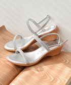 【インター ショシュール/INTER-CHAUSSURES】の【ITALIAN SHOEMAKERS】ラインストーンダブルベルトサンダル シルバー|ID: prp329100004584528 ipo3291000000032677101