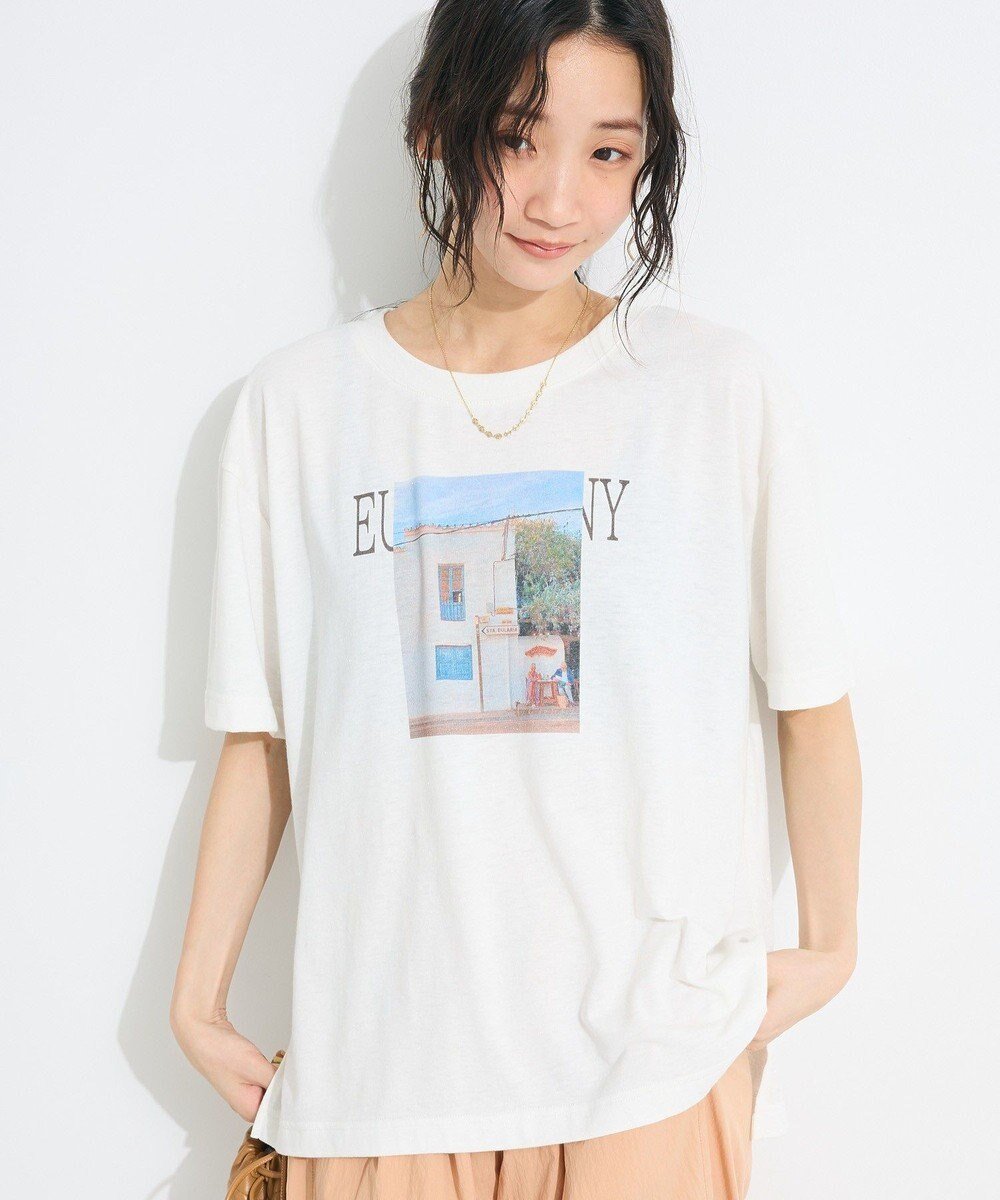 【クラフトスタンダードブティック/CRAFT STANDARD BOUTIQUE】のラメ天竺フォトプリントTEE インテリア・キッズ・メンズ・レディースファッション・服の通販 founy(ファニー) 　ファッション　Fashion　レディースファッション　Ladies' Fashion Online　トップス・カットソー　Tops/Tshirt　シャツ/ブラウス　Shirts/Blouses　ロング / Tシャツ　T-Shirts　カットソー　Cut and Sewn　インナー　Inner　春　Spring　カットソー　Cut And Sew　スリット　Slit　プリント　Print　ベーシック　Basic　ポケット　Pocket　S/S・春夏　Ss・Spring/Summer　おすすめ　Recommend　夏　Summer　エレガント 上品　Elegant　2025年　2025　2025春夏・S/S　Ss,Spring/Summer,2025　Off White|ID: prp329100004584685 ipo3291000000032503355