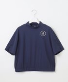 【23区 ゴルフ/NIJYUSANKU GOLF】の【WOMEN】【接触冷感/UVカット】盛夏に最適なCOOL JERSEYシリーズ クロップド丈 モックネック ネイビー系|ID: prp329100004584700 ipo3291000000032503440
