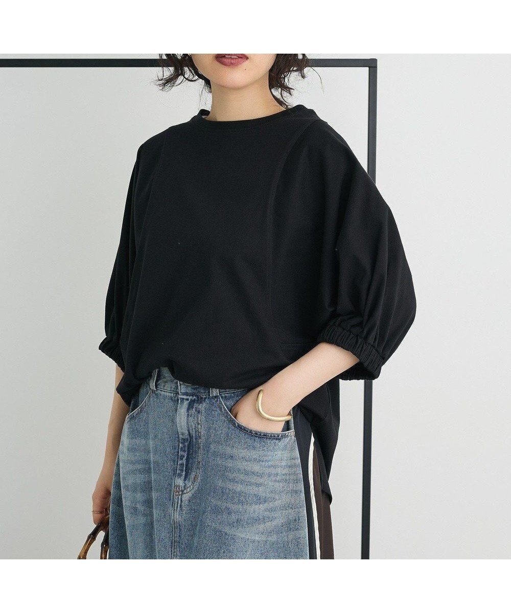 【クラフトスタンダードブティック/CRAFT STANDARD BOUTIQUE】の接触冷感/UVカット スクエアボリュームスリーブプルオーバー インテリア・キッズ・メンズ・レディースファッション・服の通販 founy(ファニー) 　ファッション　Fashion　レディースファッション　Fashion for Women　トップス・カットソー　Cut & Sew Tops　シャツ・ブラウス・オフィスカジュアル　Elegant Blouses & Button-Ups　ロングTシャツ・Tシャツ　Longline T-Shirts & Tees　カジュアルプルオーバー・ニットトップス　Pullovers & Knit Tops / Casual Pullovers　カットソー・ベーシックTシャツ　Cut-and-Sewn Tops / Stretch Tees & Basics　ボリューム袖・フリルスリーブブラウス　Voluminous & Ruffle Sleeves / Puffy Sleeve Tops　春　Spring　カットソー　Cut and Sewn Top　スクエア　Square, Square Shape　スリーブ　Sleeve, Long Sleeve / Short Sleeve　ベーシック　Basic, Essential　ボトム　Bottoms, Lower Wear　ポケット　Pocket, Pocket Detail　S/S・春夏　SS, Spring/Summer, Warm Season　夏　Summer　2025年　2025　2025春夏・S/S　Spring/Summer 2025 SS25　Black|ID: prp329100004584704 ipo3291000000033418203