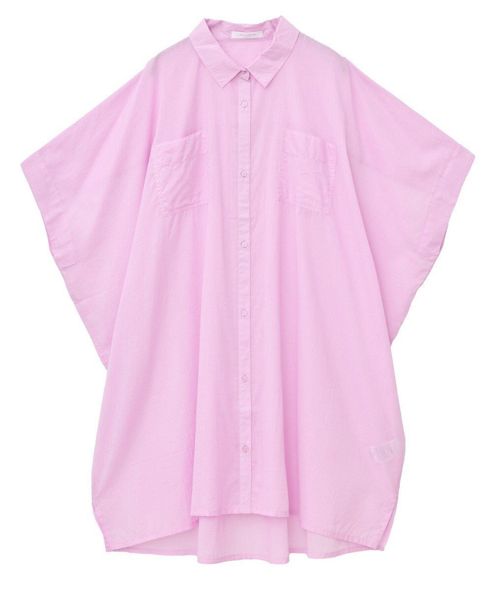 【グリーンパークス/Green Parks】のI ボイルポンチョチュニック インテリア・キッズ・メンズ・レディースファッション・服の通販 founy(ファニー) 　ファッション　Fashion　レディースファッション　Ladies' Fashion Online　アウター　Coat Outerwear　ポンチョ　Ponchos　ワンピース　Dress　チュニック　Tunic　ダブル　Double　チュニック　Tunic　フロント　Front　ヘムライン　Hemline　ポケット　Pocket　夏　Summer　春　Spring　S/S・春夏　Ss・Spring/Summer　Pink|ID: prp329100004584717 ipo3291000000032503544