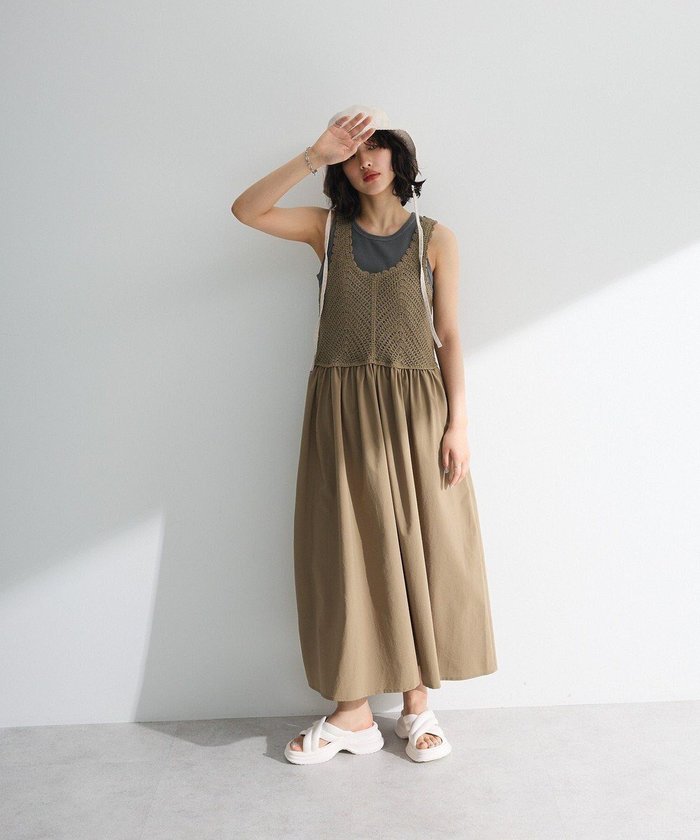 【グリーンパークス/Green Parks】の・SUGAR SPOON クロシェキリカエワンピース インテリア・キッズ・メンズ・レディースファッション・服の通販 founy(ファニー) https://founy.com/ ファッション Fashion レディースファッション Fashion for Women ワンピース Dresses ニットワンピース Knit Dresses おすすめ Recommended / Our Picks インナー Innerwear クロシェ Crochet, Knitted Lace フェミニン Feminine, Girly フレア Flare, Flared ポケット Pocket, Pocket Detail 今季 This Season, Current Season 夏 Summer 春 Spring S/S・春夏 SS, Spring/Summer, Warm Season |ID: prp329100004584720 ipo3291000000032503586