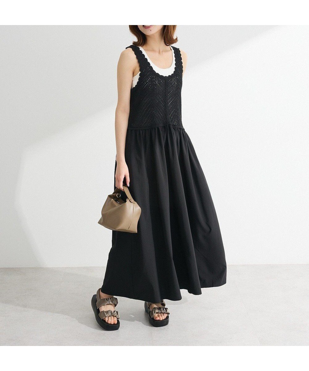 【グリーンパークス/Green Parks】の・SUGAR SPOON クロシェキリカエワンピース インテリア・キッズ・メンズ・レディースファッション・服の通販 founy(ファニー) ファッション Fashion レディースファッション Fashion for Women ワンピース Dresses ニットワンピース Knit Dresses おすすめ Recommended / Our Picks インナー Innerwear クロシェ Crochet, Knitted Lace フェミニン Feminine, Girly フレア Flare, Flared ポケット Pocket, Pocket Detail 今季 This Season, Current Season 夏 Summer 春 Spring S/S・春夏 SS, Spring/Summer, Warm Season Black|ID: prp329100004584720 ipo3291000000033521874