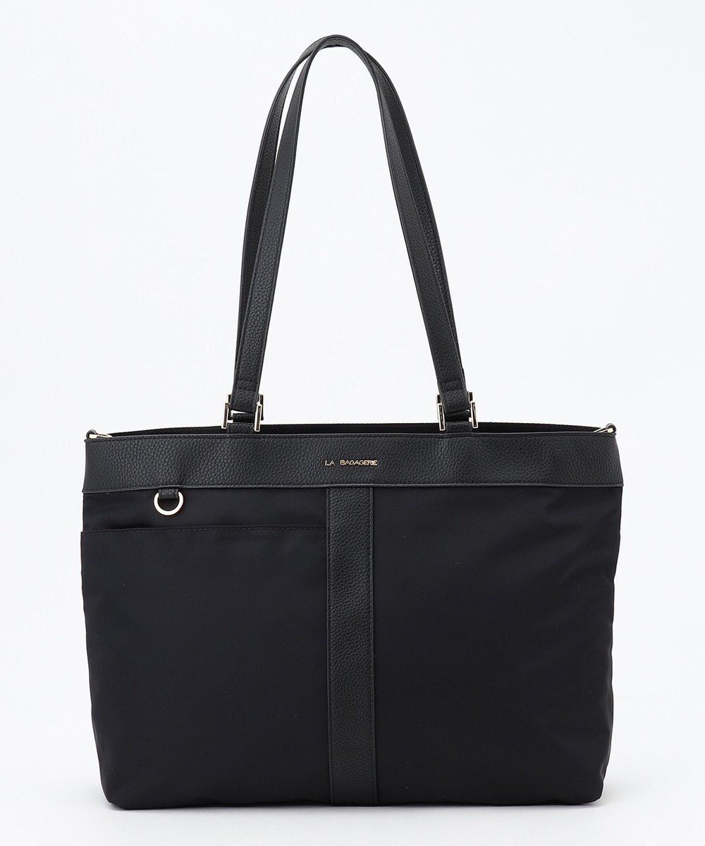 【ラ バガジェリー/LA BAGAGERIE】のコンビ2WAYトートバッグ MEDIUM インテリア・キッズ・メンズ・レディースファッション・服の通販 founy(ファニー) ファッション Fashion レディースファッション Fashion for Women バッグ Bags コンビ Combo, Combination Style スマート Smart, Elegant フェイクレザー Faux Leather, PU Leather ポケット Pocket, Pocket Detail マグネット Magnet, Magnetic Closure エレガント 上品 Elegant ビジネス 仕事 通勤 Business / Work / Commuting ブラック|ID: prp329100004584736 ipo3291000000034365547