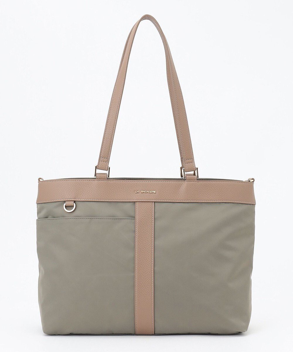 【ラ バガジェリー/LA BAGAGERIE】のコンビ2WAYトートバッグ MEDIUM インテリア・キッズ・メンズ・レディースファッション・服の通販 founy(ファニー) ファッション Fashion レディースファッション Fashion for Women バッグ Bags コンビ Combo, Combination Style スマート Smart, Elegant フェイクレザー Faux Leather, PU Leather ポケット Pocket, Pocket Detail マグネット Magnet, Magnetic Closure エレガント 上品 Elegant ビジネス 仕事 通勤 Business / Work / Commuting グレー|ID: prp329100004584736 ipo3291000000034365550