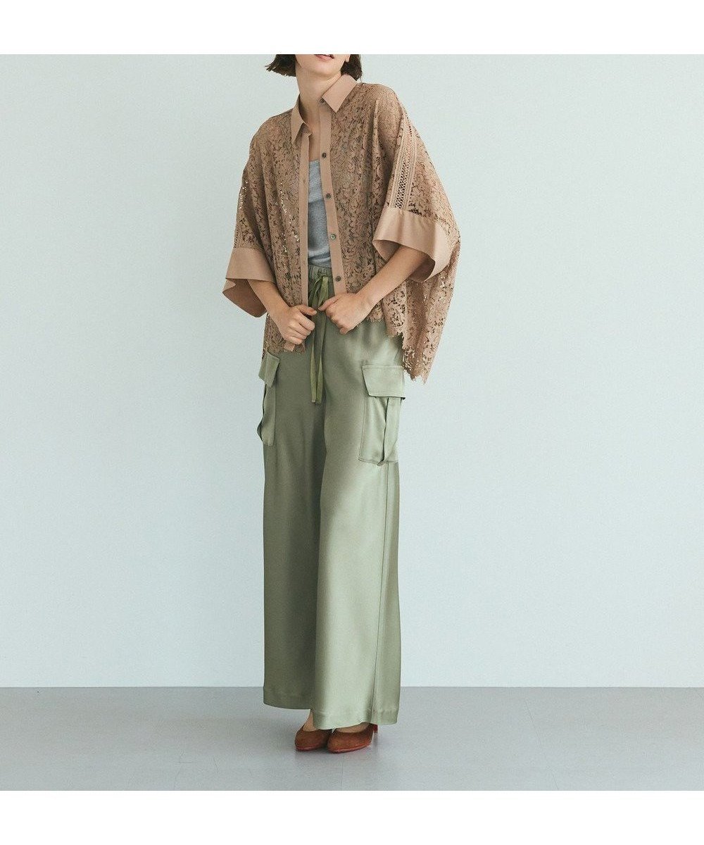 【グレース コンチネンタル/GRACE CONTINENTAL】のダブルサテンイージーパンツ インテリア・キッズ・メンズ・レディースファッション・服の通販 founy(ファニー) 　ファッション　Fashion　レディースファッション　Ladies' Fashion Online　パンツ　Pants　サテン　Satin　シルク　Silk　セットアップ　Set Up　テクスチャー　Texture　ドレス　Dress　バイアス　Bias　ポケット　Pocket　ミリタリー　Military　ラグジュアリー　Luxury　リラックス　Relax　エレガント 上品　Elegant　再入荷　Restock/Back In Stock/Re Arrival　夏　Summer　春　Spring　S/S・春夏　Ss・Spring/Summer　カーキ|ID: prp329100004584763 ipo3291000000032658430
