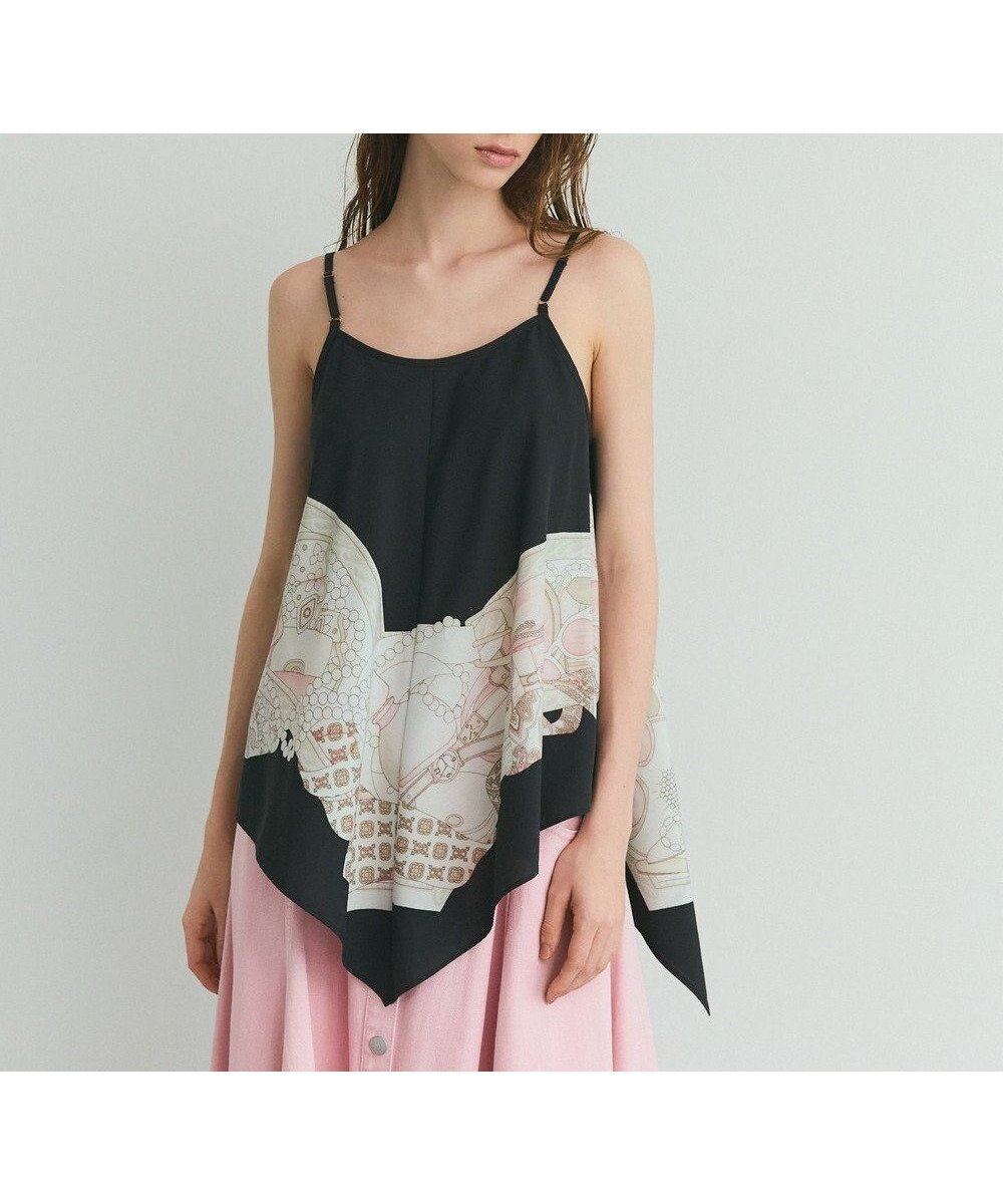 【グレース コンチネンタル/GRACE CONTINENTAL】のジュエリースカーフキャミ インテリア・キッズ・メンズ・レディースファッション・服の通販 founy(ファニー) ファッション Fashion レディースファッション Fashion for Women トップス・カットソー Cut & Sew Tops キャミソール&ノースリーブ Camisoles & Sleeveless Tops キャミソール Camisole, Spaghetti Strap Top シアー Sheer, See-Through パターン Pattern, Design Print ブロード Broadcloth, Fine Cotton プリント Print, Printed Pattern ヴィンテージ Vintage Style エレガント 上品 Elegant 夏 Summer 春 Spring S/S・春夏 SS, Spring/Summer, Warm Season ブラック|ID: prp329100004584765 ipo3291000000033656457