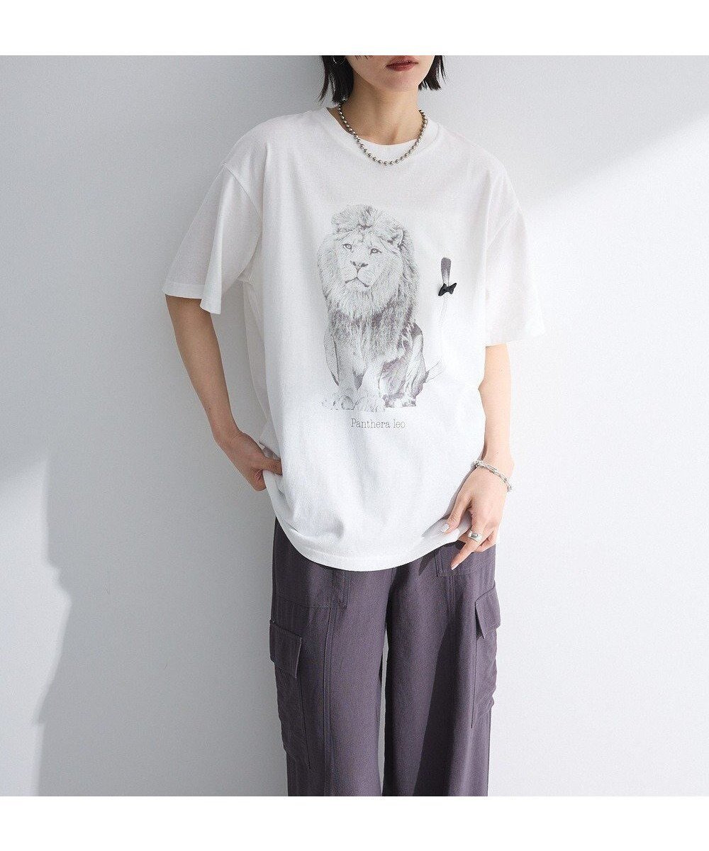 【グリーンパークス/Green Parks】の・DOUBLE FLAGS アニマルプリントTEE インテリア・キッズ・メンズ・レディースファッション・服の通販 founy(ファニー) 　ファッション　Fashion　レディースファッション　Ladies' Fashion Online　トップス・カットソー　Tops/Tshirt　シャツ/ブラウス　Shirts/Blouses　ロング / Tシャツ　T-Shirts　カットソー　Cut and Sewn　おすすめ　Recommend　アニマル　Animal　インナー　Inner　エレガント 上品　Elegant　カットソー　Cut And Sew　ギフト プレゼント　Gift Present　サテン　Satin　ジャケット　Jacket　ストレート　Straight　ポケット　Pocket　モノトーン　Monotone　リボン　Ribbon　夏　Summer　春　Spring　S/S・春夏　Ss・Spring/Summer　B|ID: prp329100004584767 ipo3291000000032503875