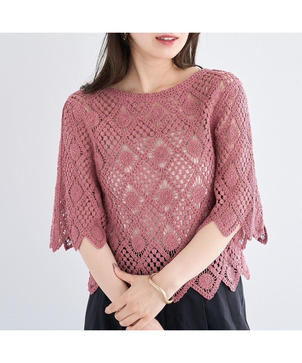 【グリーンパークス/Green Parks】の・SUGAR SPOON クロシェプルオーバー インテリア・キッズ・メンズ・レディースファッション・服の通販 founy(ファニー) 　ファッション　Fashion　レディースファッション　Ladies' Fashion Online　トップス・カットソー　Tops/Tshirt　ニット　Knit Tops　プルオーバー　Pullover　おすすめ　Recommend　キャミソール　Camisole　クロシェ　Crochet　セーター　Sweater　デニム　Denim　ポケット　Pocket　ラウンド　Round　夏　Summer　春　Spring　S/S・春夏　Ss・Spring/Summer　Pink|ID: prp329100004584769 ipo3291000000032503887