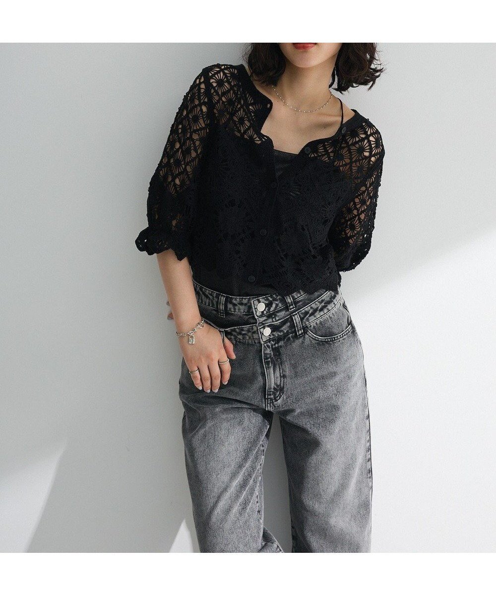 【グリーンパークス/Green Parks】の・SUGAR SPOON 2wayクロシェカーディガン インテリア・キッズ・メンズ・レディースファッション・服の通販 founy(ファニー) 　ファッション　Fashion　レディースファッション　Ladies' Fashion Online　トップス・カットソー　Tops/Tshirt　カーディガン　Cardigans　おすすめ　Recommend　カーディガン　Cardigan　クロシェ　Crochet　ポケット　Pocket　ロング　Long　夏　Summer　春　Spring　S/S・春夏　Ss・Spring/Summer　Black|ID: prp329100004584775 ipo3291000000032503909