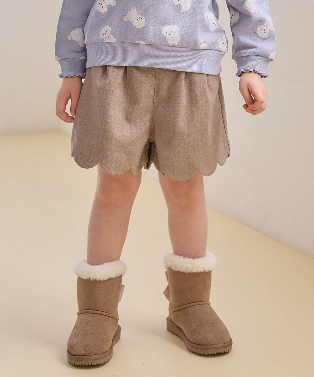 【エニィ/ANY / KIDS】のミニ丈 へリンボン キュロット インテリア・キッズ・メンズ・レディースファッション・服の通販 founy(ファニー) ファッション Fashion キッズファッション Fashion for Kids ボトムス Bottoms キュロット Culottes, Wide Shorts シンプル Simple, Minimal スカラップ Scallop, Scalloped Edge ベーシック Basic, Essential ポケット Pocket, Pocket Detail エレガント 上品 Elegant 秋 Autumn A/W・秋冬 Autumn/Winter ベージュ|ID: prp329100004585515 ipo3291000000034337396