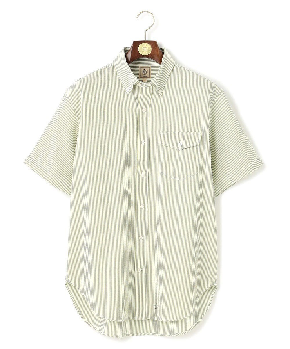 【ジェイ プレス/J.PRESS / MEN】の【WEB・一部店舗限定】シアサッカー 半袖シャツ / B.D. インテリア・キッズ・メンズ・レディースファッション・服の通販 founy(ファニー) 　ファッション　Fashion　メンズファッション　Fashion for Men　トップス・カットソー　Cut & Sew Tops　メンズシャツ　Shirts　インナー　Innerwear　春　Spring　軽量　Lightweight, Ultra Light　サッカー　Seersucker, Summer Fabric　シンプル　Simple, Minimal　ストライプ　Stripe, Striped Pattern　ドレス　Dress, One-Piece　バランス　Balance, Style Balance　プリント　Print, Printed Pattern　ベーシック　Basic, Essential　半袖　Short Sleeve, Half Sleeve　羽織　Haori, Light Jacket　メンズ　Men's, Menswear　S/S・春夏　SS, Spring/Summer, Warm Season　再入荷　Restock / Back in Stock　夏　Summer　ダークグリーン系1|ID: prp329100004585516 ipo3291000000032513990