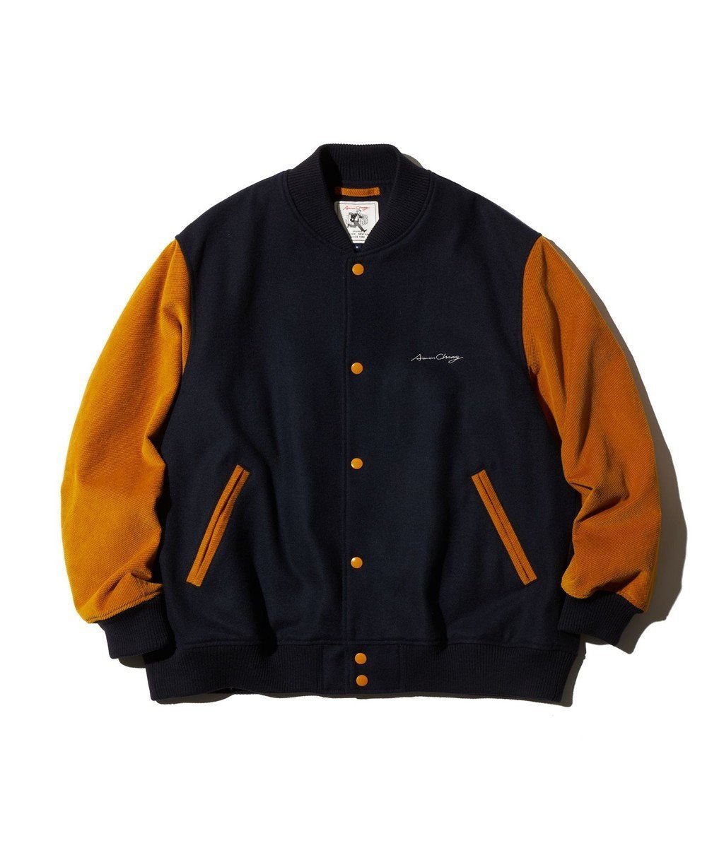 【ジェイ プレス/J.PRESS / MEN】の【AaronChang】【UNISEX】バーシティジャケット インテリア・キッズ・メンズ・レディースファッション・服の通販 founy(ファニー) 　ファッション　Fashion　レディースファッション　Fashion for Women　アウター　Coat / Outerwear Collection　レディースジャケット・軽アウター　Jackets　ブルゾンジャケット・スポーティアウター　Blouson Jackets　アイビー　Ivy Pattern　イラスト　Illustration　コラボ　Collaboration, Collab　コレクション　Collection, Seasonal Line　コーデュロイ　Corduroy, Cord Fabric　ジャケット　Jacket, Outerwear　スペシャル　Special, Limited Edition　雑誌　Magazine, Fashion Magazine　ツイスト　Tweed, Tweed Fabric　ブルゾン　Blouson, Bomber Jacket　メルトン　Melton, Heavy Wool　ユニセックス　Unisex, Genderless　A/W・秋冬　Autumn/Winter　ネイビー系|ID: prp329100004585518 ipo3291000000033395117