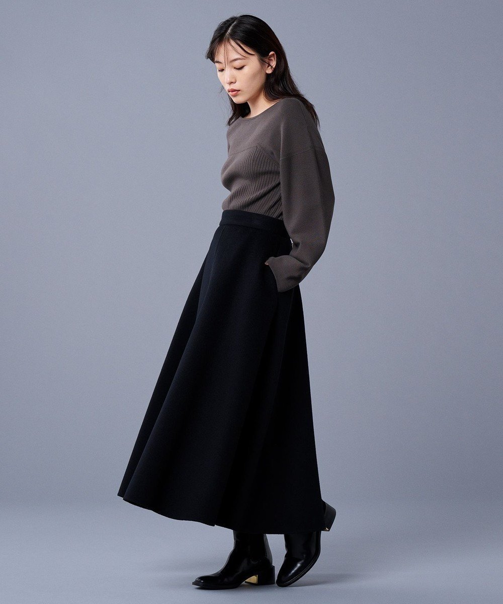 【アンクレイヴ/uncrave】のリバー フレア スカート(uncrave STANDARD) インテリア・キッズ・メンズ・レディースファッション・服の通販 founy(ファニー) 　ファッション　Fashion　レディースファッション　Ladies' Fashion Online　スカート　Skirt　Aライン/フレアスカート　Flared A-Line Skirts　スタンド　Stand　セットアップ　Set Up　フレア　Flare　ブルゾン　Blouson　エレガント 上品　Elegant　A/W・秋冬　Aw・Autumn/Winter・Fw・Fall-Winter　ブラック|ID: prp329100004585542 ipo3291000000032514247